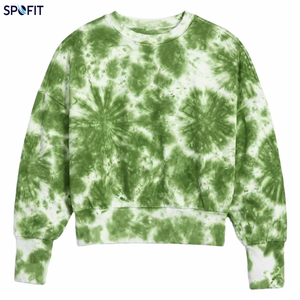 เสื้อสเวตเชิ้ตคอกลมแบบย้อมสีตามสั่งสำหรับผู้ชายและผู้หญิง ทรงโอเวอร์ไซส์ สไตล์ลำลอง สตรีทแวร์ แขนยาว ผ้าฝ้ายฟลีซ - Product Image 4
