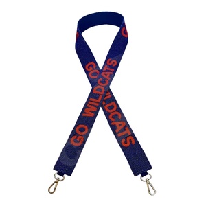 Go wildcats Sangle de sac à main en perles bleues Sangles de sac en perles de rocaille en or blanc personnalisées pour sacs - Product Image 1