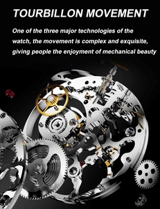 Montre mécanique tourbillon 7063 au design classique, design ajouré double face, montre de luxe pour homme, certifiée par le fabricant. - Product Image 6