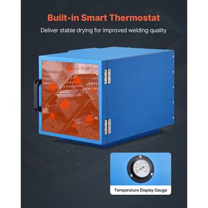 Forno da banco da 1060W 120V per saldatura a filo, capacità 200 libbre, regolabile da 104-392 Fahrenheit, essiccatore AC per elettrodi per saldatura a filo - Product Image 5