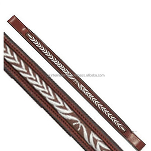 Bandes de sourcils en cuir Bandes de sourcils droites Tressées Vide Channel Leather Horse Brow Band dans toutes les tailles personnalisées Formes et couleurs - Product Image 3