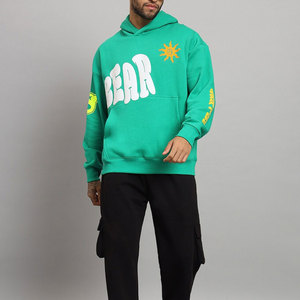 Sudadera Verde Extra Grande con Capucha y Cremallera para Hombre, de Algodón French Terry, Estilo Casual Urbano, de Secado Rápido, con Bolsillos, para Invierno - Product Image 5