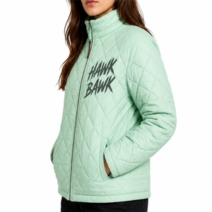Chaqueta acolchada informal para mujer, estilo diario, con cremallera frontal, cuello alto, ropa acolchada informal - Product Image 3