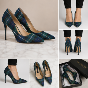 Escarpins à talons aiguilles écossais à carreaux pour femmes, à bout pointu, pour mariage, mode, vente en gros, fabrication OEM ODM - Product Image 2