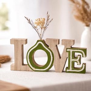 Bamboo Family <b>Letter</b> Baptism Art Deco Eco-Friendly Round Freestanding Table Decor for Home Office Shelf Display - Product Image 2