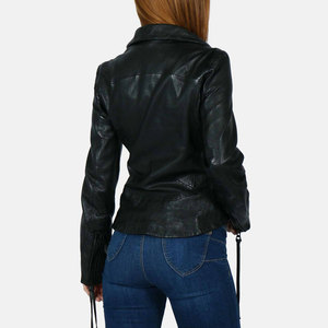Handmade Custom Cropped Leather Jacket for Women Belted Waist Zip Design Made In Best Material Women Fashion Leather Jackets - Product Image 2