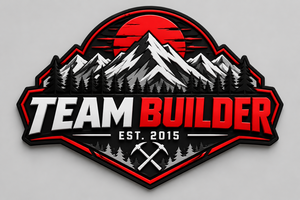 Patch en caoutchouc thermocollant 3D personnalisé avec logo TEAM BUILDER pour vêtements - Product Image 3