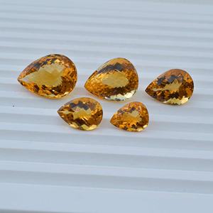 Vérificateur de poire à facettes en citrine naturelle coupe taille libre pierre précieuse de guérison en vrac du fabricant de gros fournisseur de pierres précieuses régulières - Product Image 4