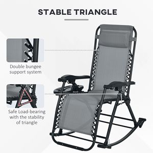 Set di 2 Poltrone Reclinabili Grigie a Gravità Zero con Portabicchieri e Supporti per Telefono, Set di Sedie per il Massimo Relax con Cuscini Inclusi - Product Image 6