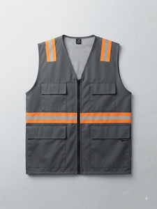 Chaleco de seguridad reflectante de alta visibilidad con cremallera, ropa de trabajo sin mangas, chaleco de advertencia con bolsillos para construcción de carreteras - Product Image 1