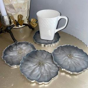 Ensemble de sous-verres en résine époxy haut de gamme, faits à la main, décoratifs, pour la maison, l'hôtel, les tables, en vrac - Product Image 1