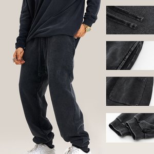 Pantalones de chándal ajustados de felpa francesa gruesa para mujer, con estampado, cintura media, puños elásticos, informales, de punto, para invierno - Product Image 6