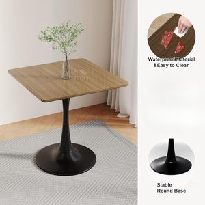 Square Wooden Pedestal <b>Table</b>, Accent Bedside <b>Table</b>, Modern Coffee End <b>Table</b> for Living Room, Bedroom and Balcony (<b>Brown</b>) - Product Image 3