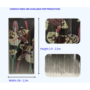 Persianas Verticales Florales de Bambú Hechas a Mano, Biombo Moderno con Cuentas, Filtro de Luz, Divisor de Ventana Corredera Ecológico - Product Image 4