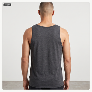 Camiseta sin mangas de algodón heather de alta calidad para hombre, top transpirable de punto para verano, gimnasio y pesca al aire libre, venta al por mayor ODM personalizada - Product Image 2