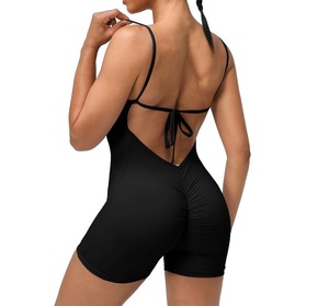 Traje de Yoga para Mujer, Mono Deportivo sin Costuras, Cintura Ultra Alta, Spandex y Poliéster, Frente Cruzado, Manga Larga, Traje Atlético Ajustado - Product Image 2