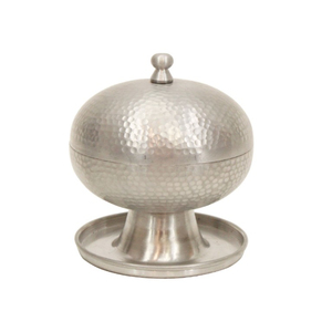 Cuenco de cobre artesanal para dátiles árabes con tapa y bandeja, plato de lujo martillado para servir, decoración para Ramadán y Eid, estilo turco vintage. - Product Image 6