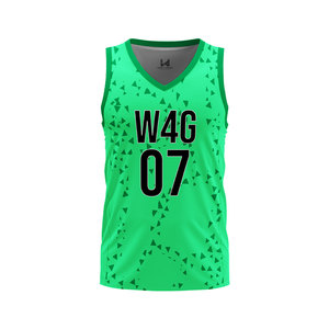 เสื้อบาสเก็ตบอลผู้ใหญ่แบบสั่งทำได้  ไซส์ใหญ่ ระบายอากาศได้ดี ซับเหงื่อ 100% โพลีเอสเตอร์ พิมพ์ลายตามสั่ง แบบไม่มีแขน คอวี - Product Image 5