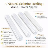 Vente en gros de baguette de sélénite blanche de haute qualité de 15 cm, bâton de guérison Reiki, barre de purification énergétique naturelle, polie pour le massage