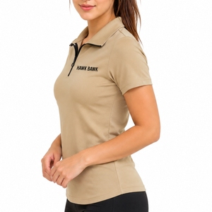 Polo zippé pour femme de qualité supérieure, doux et confortable, à manches courtes, demi-zip, taille S - Product Image 3