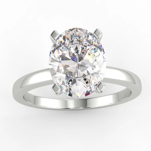 Anillo de Compromiso con Diamante Solitario de Corte Ovalado de 1.52 Ct, SI1/F, Certificado por IGI, Chapado en Oro de 14K sobre Plata, para Aniversario - Product Image 1