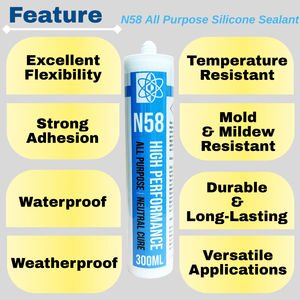 Scellant silicone monocomposant 300 ml de Taïwan pour l'étanchéité extérieure et intérieure, la construction, le travail du bois et l'emballage - Product Image 3