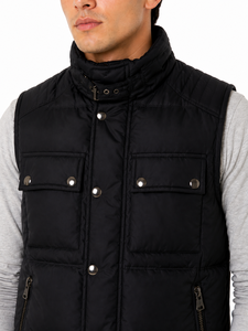 Mens Premium Black Puffer Vest Sleeveless Jacket <b>Quilted</b> Bodywarmer Winter Warm Insulated Vest Stylish Casual Outerwear zipper - Product Image 4