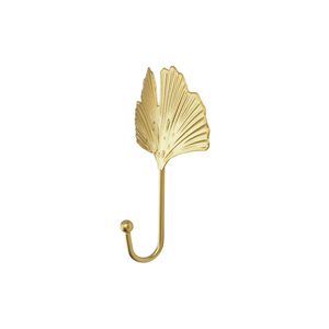 Gold Ginkgo Leaf Wall Hook <b>Metal</b> Botanical Shaped <b>Coat</b> <b>Hanger</b> Decorative Single Hook For Entryway Kitchen Bathroom Home Decor - Product Image 2