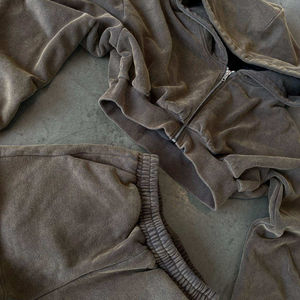 Produits tendance : Ensemble de survêtement court et décontracté pour femme, 100 % coton, chaud pour l'hiver, 2 pièces - Product Image 3