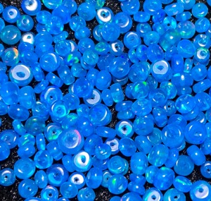 Perles d'opale naturelle de Paraïba fumée traitée, 3-5 mm, opale Welo d'Éthiopie, perles de pierres précieuses lisses en forme de rondelle percées - Product Image 4