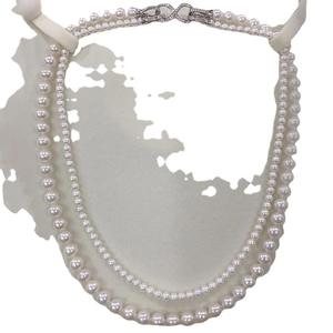 Collier en perles d'eau douce en argent pur double couche de haute qualité, différentes tailles, collier en perles blanches portable - Product Image 5