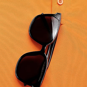 Polo à manches courtes pour homme, couleur unie, orange, avec poche, tissu tissé, coupe classique, vêtements décontractés - Product Image 5
