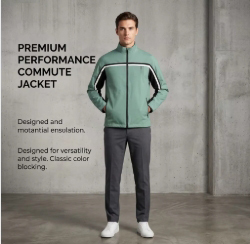 <b>Men's</b> Lightweight Track <b>Jacket</b> Full Zip <b>Pullover</b> Color Block Wind <b>Jacket</b> for Autumn Winter Casual Wear - Product Image 6