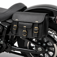 Sacoche de selle de moto en cuir noir, sacoche latérale vintage pour vélo, sac de rangement avec sangles à boucles pour les voyages en moto
