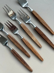 Ensemble de fourchettes et de spatules à salade en bois avec têtes en acier inoxydable, écologiques, compatibles lave-vaisselle, micro-ondes et four - Product Image 6