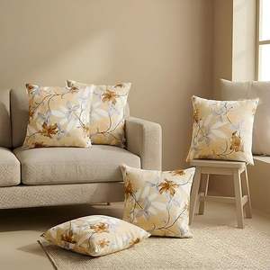 Juego de 5 Fundas de Cojín de Algodón de 16x16 Pulgadas con Estampado Floral, Clásicas, Disponibles en Diferentes Tamaños y Diseños, Funda de Almohada Suave - Product Image 2