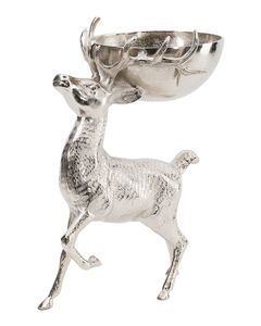 Cuenco de Reno de Metal Dorado Antiguo, Adorno Hecho a Mano de Estilo Tradicional para Decoración Navideña - Product Image 6