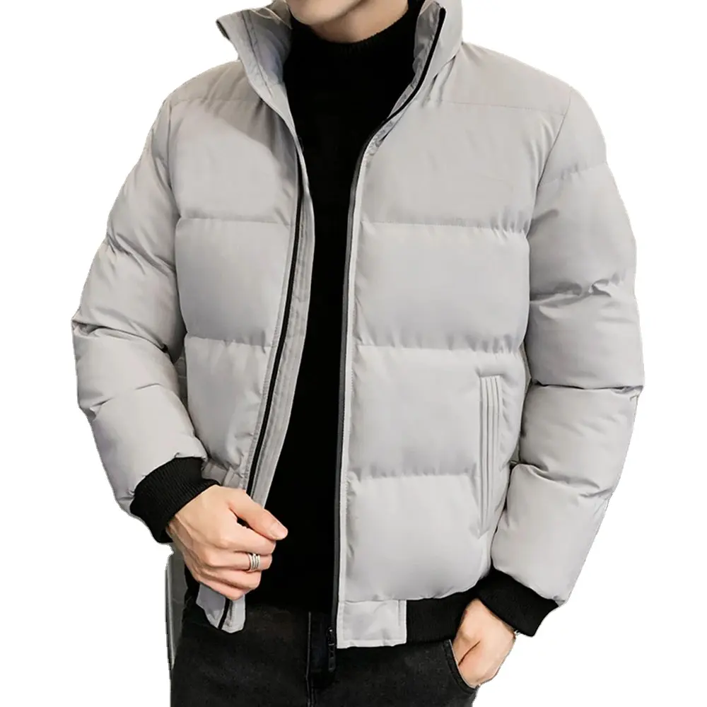 Customizable Men Puffer And Down Jacket Printable Brand Logos Soft and Breathable Zipper Coat Big Size Fine Quality