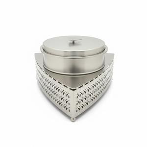 Recipiente para Calentar Comida de Acero Inoxidable con Diseño Geométrico Triangular Multicolor y Base Estampada para Buffet de Hotel y Catering - Product Image 1