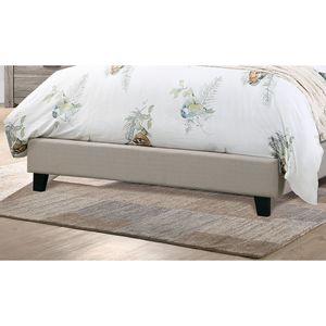 Letto matrimoniale moderno 1 pezzo, regolabile, in polifibra marrone chiaro, con testiera trapuntata, struttura in legno, mobili per camera da letto - Product Image 4