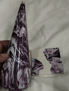 Marbled Glass Promotional <b>Coaster</b> Set Handmade Purple <b>White</b> Drink Mat Table Decor for Cafe Holiday Gift - Product Image 1