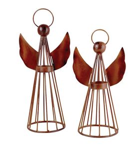 Support de bougie en fer avec ailes, décoration de Noël artisanale en métal pour la maison - Product Image 5