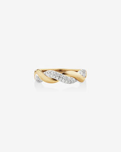 Anillo de Compromiso con Diamante Cultivado en Laboratorio, Diseño Cruzado, 0.20 Quilates, Oro Amarillo de 10K, Chapado en Rodio, Joyería Fina Moderna para Mujer - Product Image 2