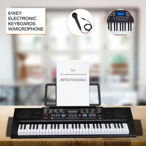 Supporto per Tastiera Portatile a 61 Tasti con Altoparlanti Integrati, Cuffie, Microfono, Poggiapauta, Schermo LCD e Porta USB per Organo - Product Image 4