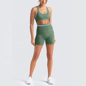 Ensemble de yoga pour femme très populaire : Soutien-gorge de sport et short cycliste taille haute, tenue de sport pour femme, fitness, compression sans coutures, extensible et active - Product Image 4