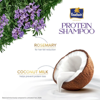 Sampo protein herbal bebas sulfat dengan rosemary dan santan untuk pria dan wanita, menutrisi rambut halus dan berkilau 340 ml