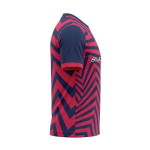 Breathable 100% <b>Polyester</b> Anti-Bacterial Quick Dry Crew Neck Sports Sublimation Transfer Print Striped Soccer <b>T</b>-<b>shirt</b> Custom - Product Image 3