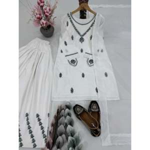 Conjunto de Top y Pantalón con Dupatta Elegante para Mujer, Ideal para Fiestas - Product Image 2