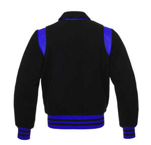 <b>Mens</b> Wool Stand Collar Geometric Front Varsity Jacket Winter Coat Breathable Fleece Canvas Trim Custom OEM Design - Product Image 6