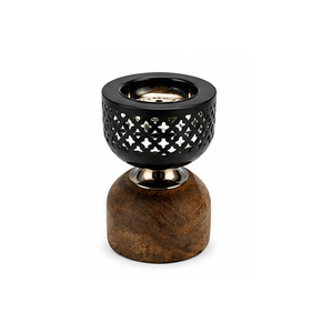 Concept Home Brass Incense <b>Burner</b> with Wood Base Eco-Friendly Arabic Regional Feature Aromatic Diffuser <b>for</b> All-Season Use - Product Image 6